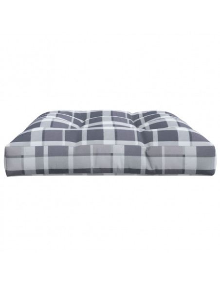 Cuscino per Pallet a Quadri Grigi 120x80x12 cm in Tessuto