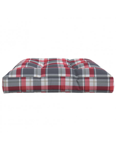 Cuscino per Pallet a Quadri Rossi 120x80x12 cm in Tessuto