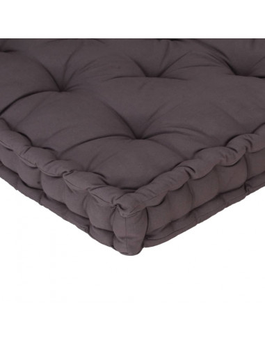 Cuscino per Pallet e Pavimento in Cotone 120x40x7 cm Antracite