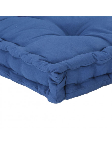 Cuscino per Pallet e Pavimento in Cotone 120x80x10 cm Blu Chiaro