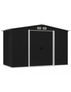 Capanno per Attrezzi Antracite in Acciaio 257x205x178 cm 2