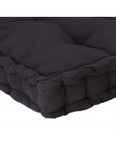 Cuscino per Pallet e Pavimento in Cotone 120x80x10 cm Nero 2