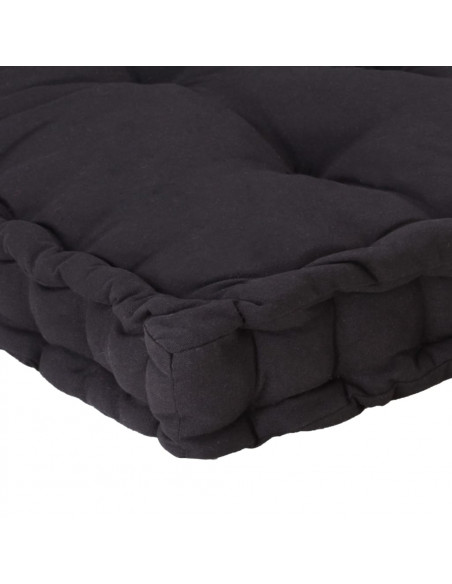 Cuscino per Pallet e Pavimento in Cotone 120x80x10 cm Nero