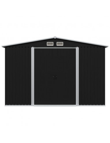 Capanno per Attrezzi Antracite in Acciaio 257x205x178 cm