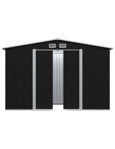 Capanno per Attrezzi Antracite in Acciaio 257x205x178 cm