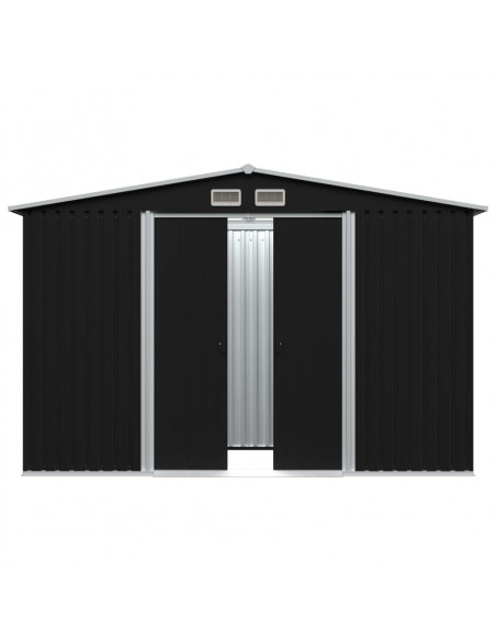 Capanno per Attrezzi Antracite in Acciaio 257x205x178 cm