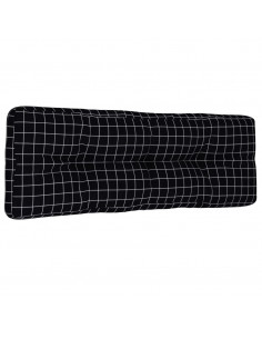 Cuscino per Pallet Motivo a Quadri Nero 120x40x12 cm Tessuto