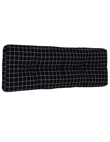 Cuscino per Pallet Motivo a Quadri Nero 120x40x12 cm Tessuto