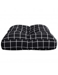 Cuscino per Pallet Motivo a Quadri Nero 60x40x12 cm in Tessuto 2
