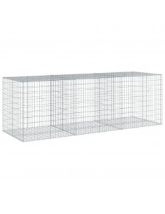 Cesto Gabbione con Copertura 300x100x100 cm in Ferro Zincato 2