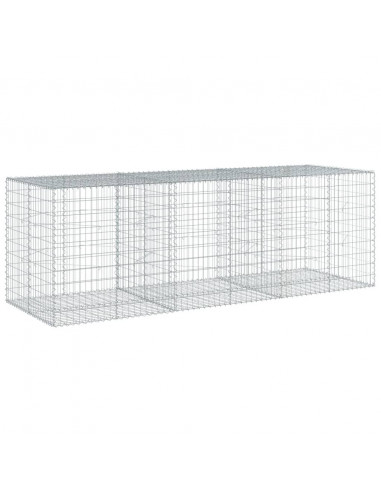 Cesto Gabbione con Copertura 300x100x100 cm in Ferro Zincato