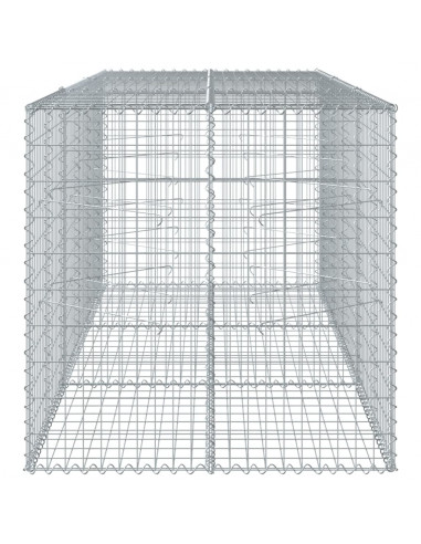 Cesto Gabbione con Copertura 300x100x100 cm in Ferro Zincato