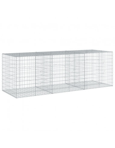 Cesto Gabbione con Copertura 300x100x100 cm in Ferro Zincato