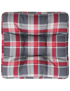 Cuscino per Pallet Rosso a Quadri in Tessuto 2