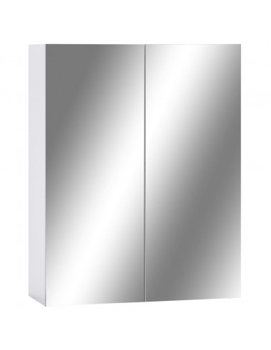 Armadietto a Specchio Bianco 60x15x75 cm in MDF