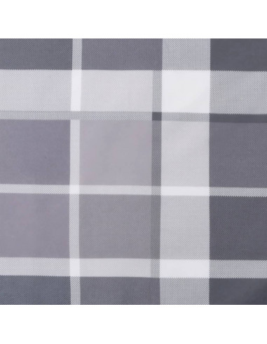 Cuscino per Panca a Quadri Grigi 200x50x4cm Tessuto Oxford