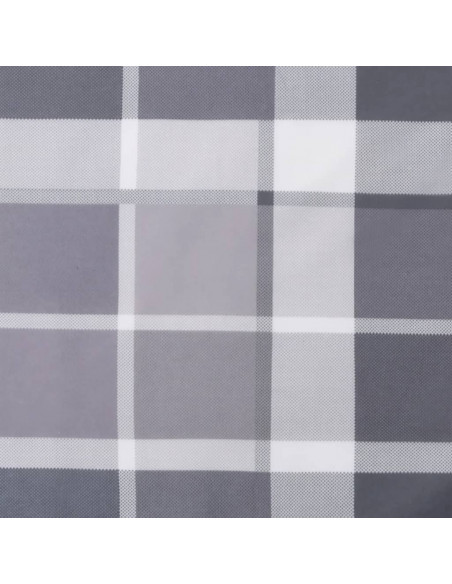 Cuscino per Panca a Quadri Grigi 200x50x4cm Tessuto Oxford