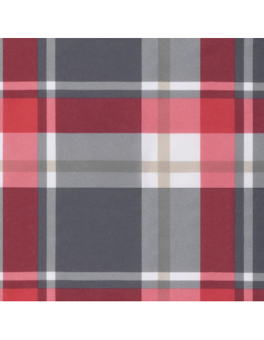 Cuscino per Panca a Quadri Rossi 100x50x3 cm Tessuto Oxford