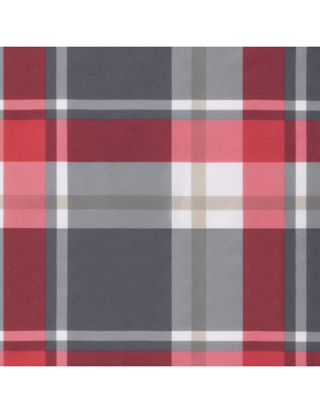 Cuscino per Panca a Quadri Rossi 200x50x3cm Tessuto Oxford