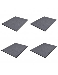 Zerbini in PVC 4 pz Grigi 90x60 cm 2