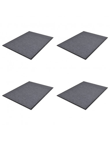 Zerbini in PVC 4 pz Grigi 90x60 cm