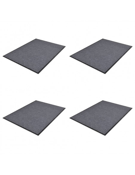 Zerbini in PVC 4 pz Grigi 90x60 cm