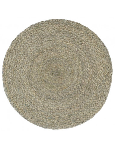 Tovagliette 6 pz Grigio Neutro 38 cm Rotonde in Juta