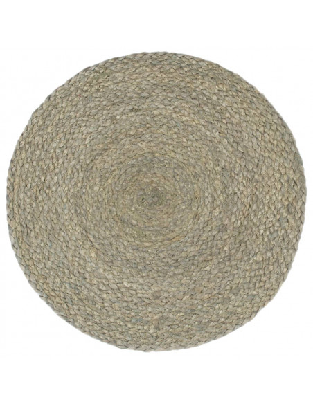 Tovagliette 6 pz Grigio Neutro 38 cm Rotonde in Juta