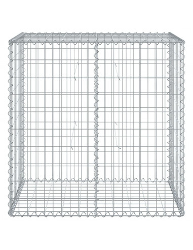 Cesto Gabbione con Copertura 100x50x100 cm in Ferro Zincato