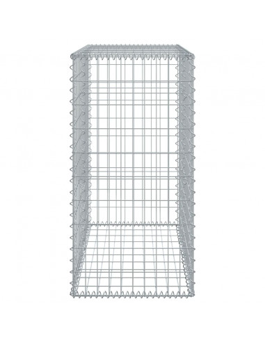 Cesto Gabbione con Copertura 100x50x100 cm in Ferro Zincato