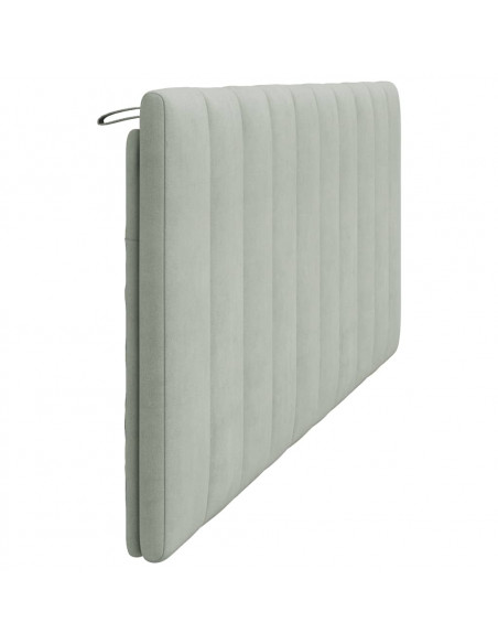 Cuscino Testiera Grigio Chiaro 200 cm in Velluto