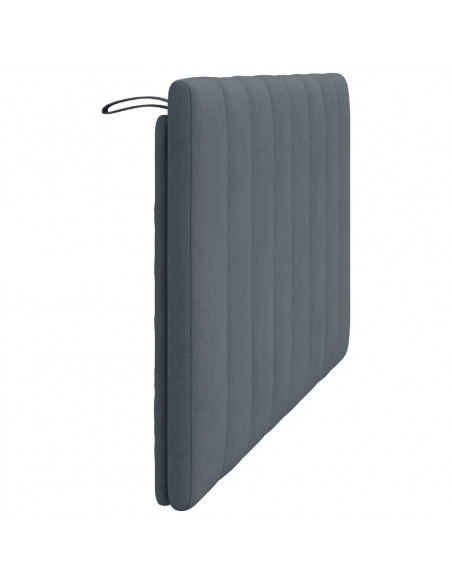 Cuscino Testiera Grigio Scuro 140 cm in Velluto