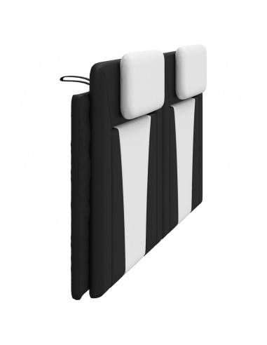 Cuscino Testiera Nero e Bianco 200 cm in Similpelle