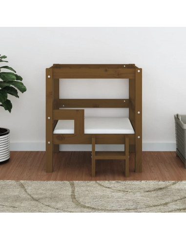 Cuccia per Cani Miele 55,5x53,5x60 cm in Legno Massello di Pino