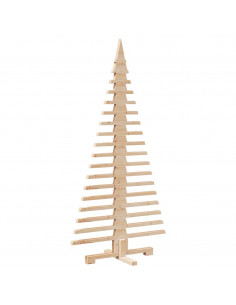Albero di Natale Decorativo in Legno 150 cm Legno Massello Pino 2