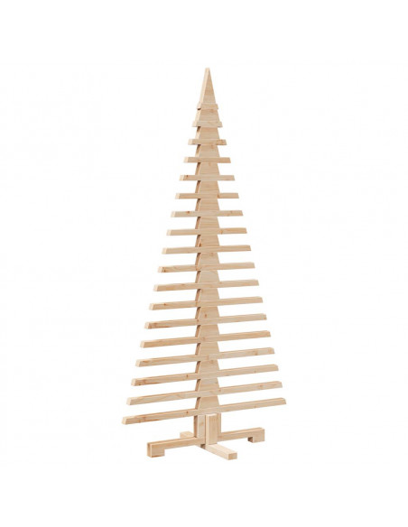 Albero di Natale Decorativo in Legno 150 cm Legno Massello Pino