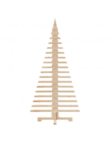 Albero di Natale Decorativo in Legno 150 cm Legno Massello Pino
