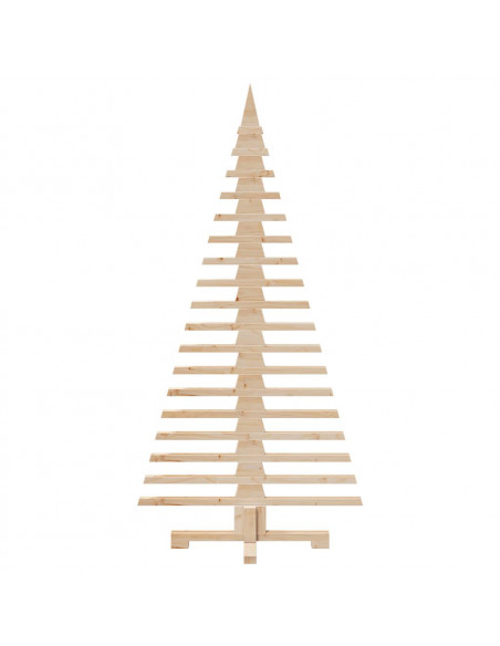 Albero di Natale Decorativo in Legno 150 cm Legno Massello Pino