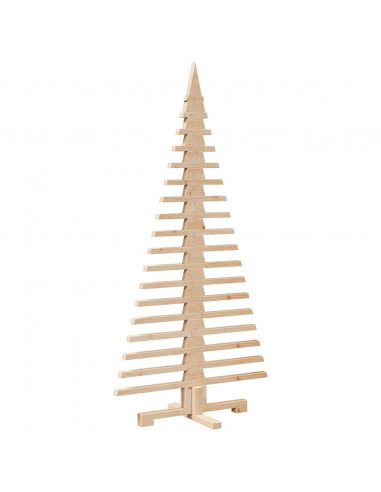 Albero di Natale Decorativo in Legno 150 cm Legno Massello Pino