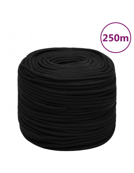 Corda da Lavoro Nera 6 mm 250 m in Poliestere