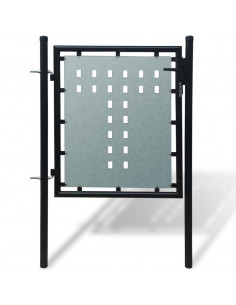 Cancello per Recinzione Singolo Nero 100 x 125 cm 2