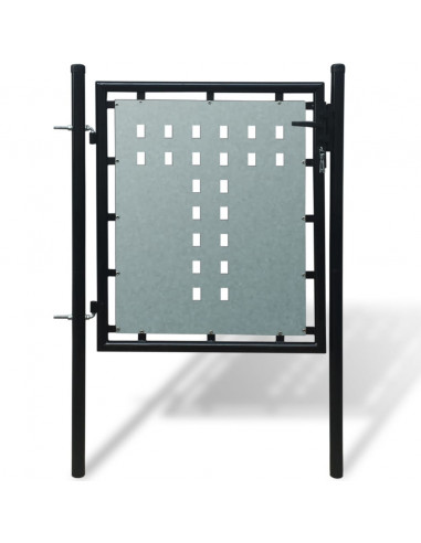 Cancello per Recinzione Singolo Nero 100 x 125 cm