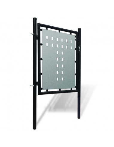 Cancello per Recinzione Singolo Nero 100 x 125 cm