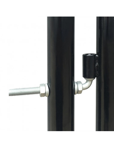 Cancello per Recinzione Singolo Nero 100 x 125 cm