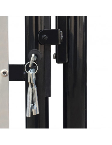 Cancello per Recinzione Singolo Nero 100 x 125 cm