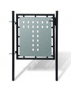 Cancello per Recinzione Singolo Nero 100 x 150 cm 2