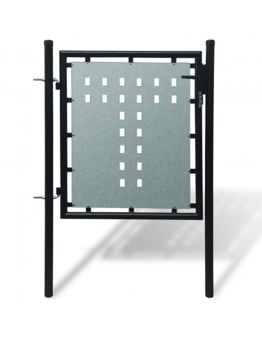 Cancello per Recinzione Singolo Nero 100 x 150 cm