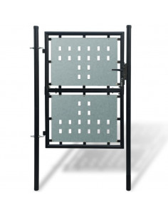 Cancello per Recinzione Singolo Nero 100 x 175 cm 2