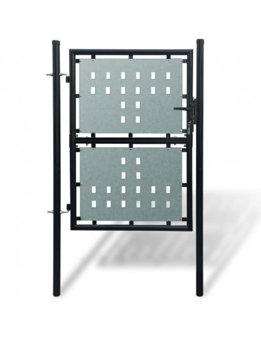 Cancello per Recinzione Singolo Nero 100 x 175 cm