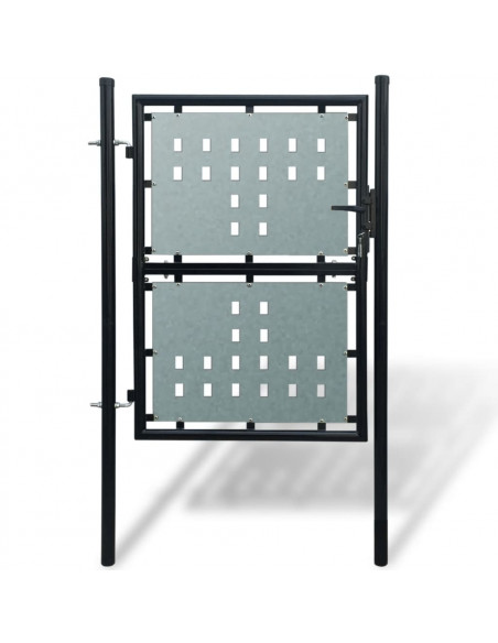 Cancello per Recinzione Singolo Nero 100 x 175 cm